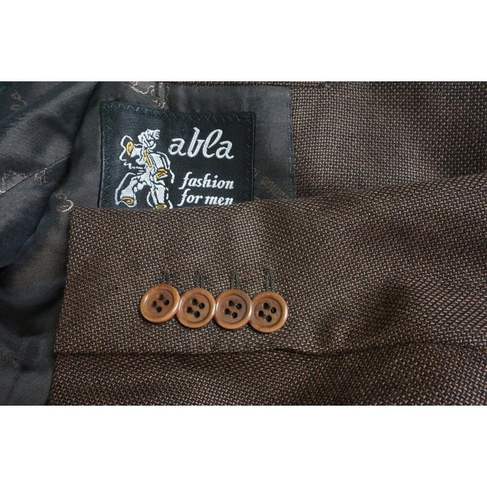 Abla x Attolini 94% Cashmere Brown Woven Sport Coat Jacket Sz 44 BRAND NEW